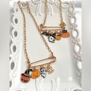 N234-Halloween Collection Handmade Chain And Halloween Charms Necklace /Brooch